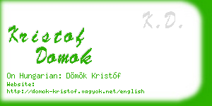 kristof domok business card