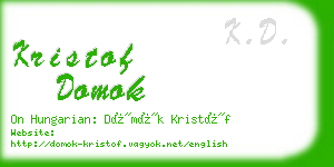 kristof domok business card